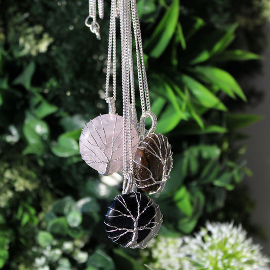 Tree of Life Gemstone Necklace - Opalite – detail view