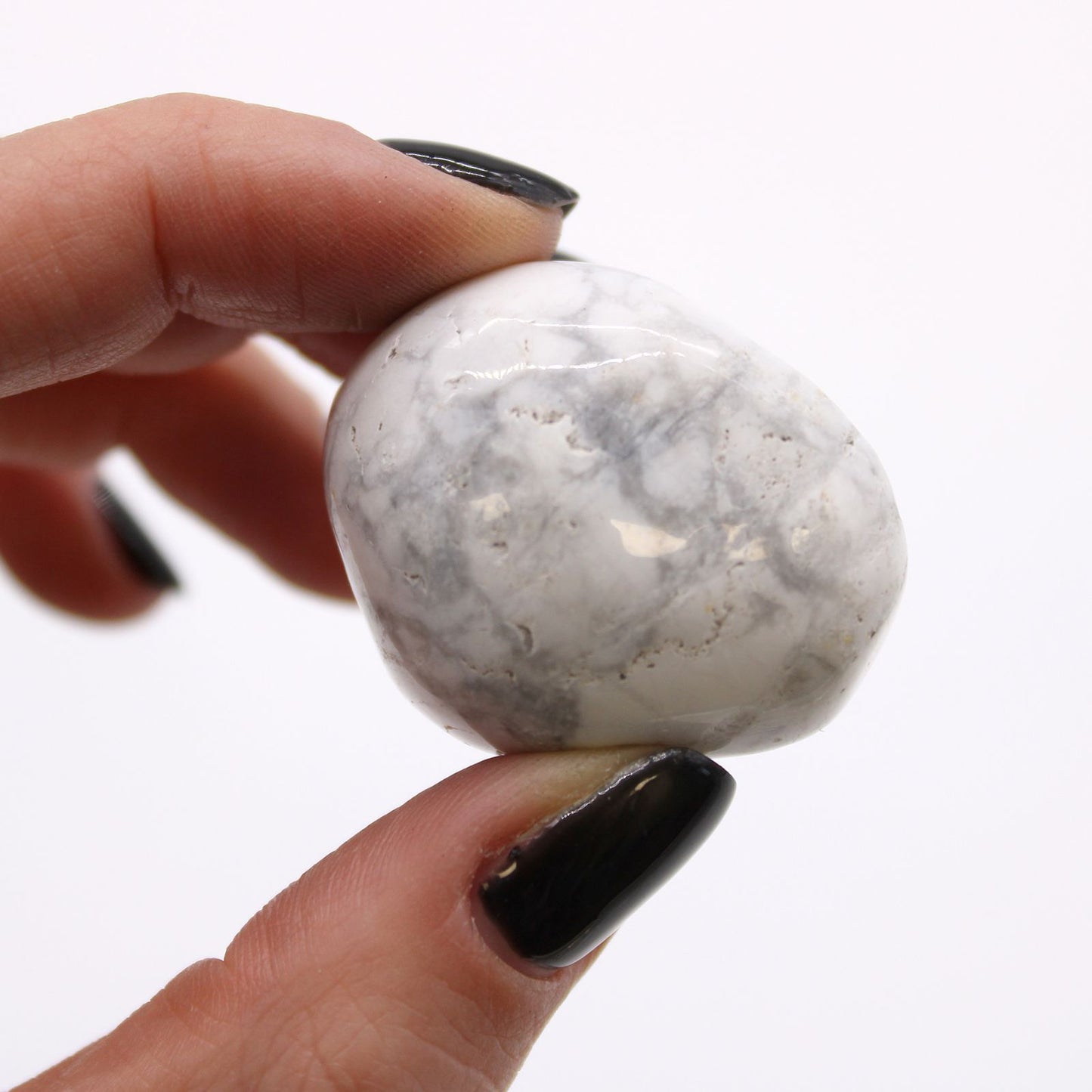 Large African Tumble Stones - White Howlite - Magnesite – detail view