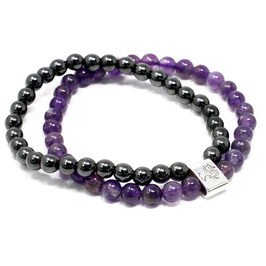 Magnetic Gemstone Bracelet - Amethyst – detail view