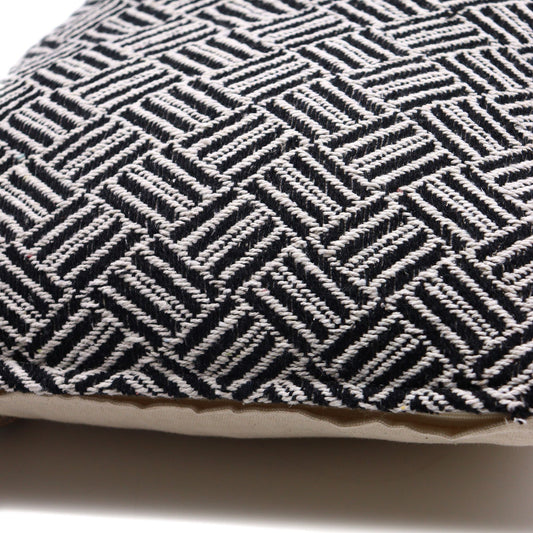 Midnight Criss-Cross Artisan Cushion Cover – 40x40 cm