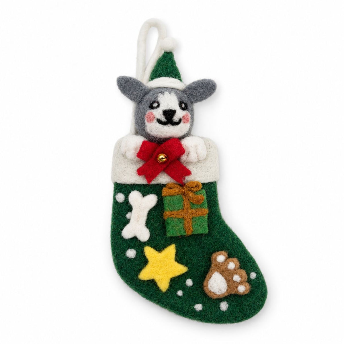 Felt Christmas Pet Stockings, Set of 6, Cat & Dog Designs