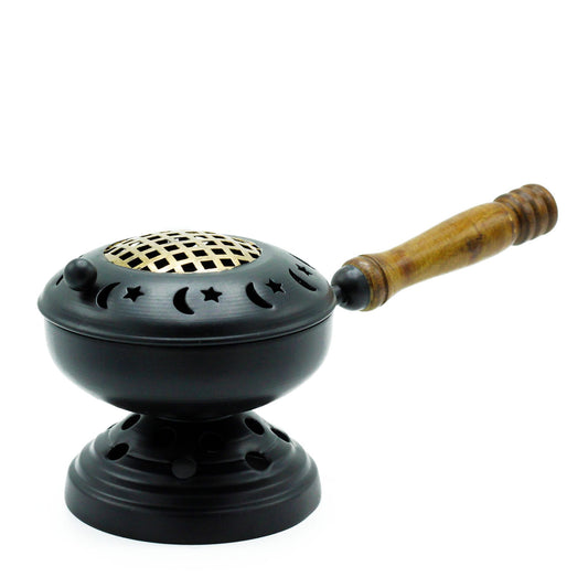Iron Censer on Stand - Gold Detail, Large