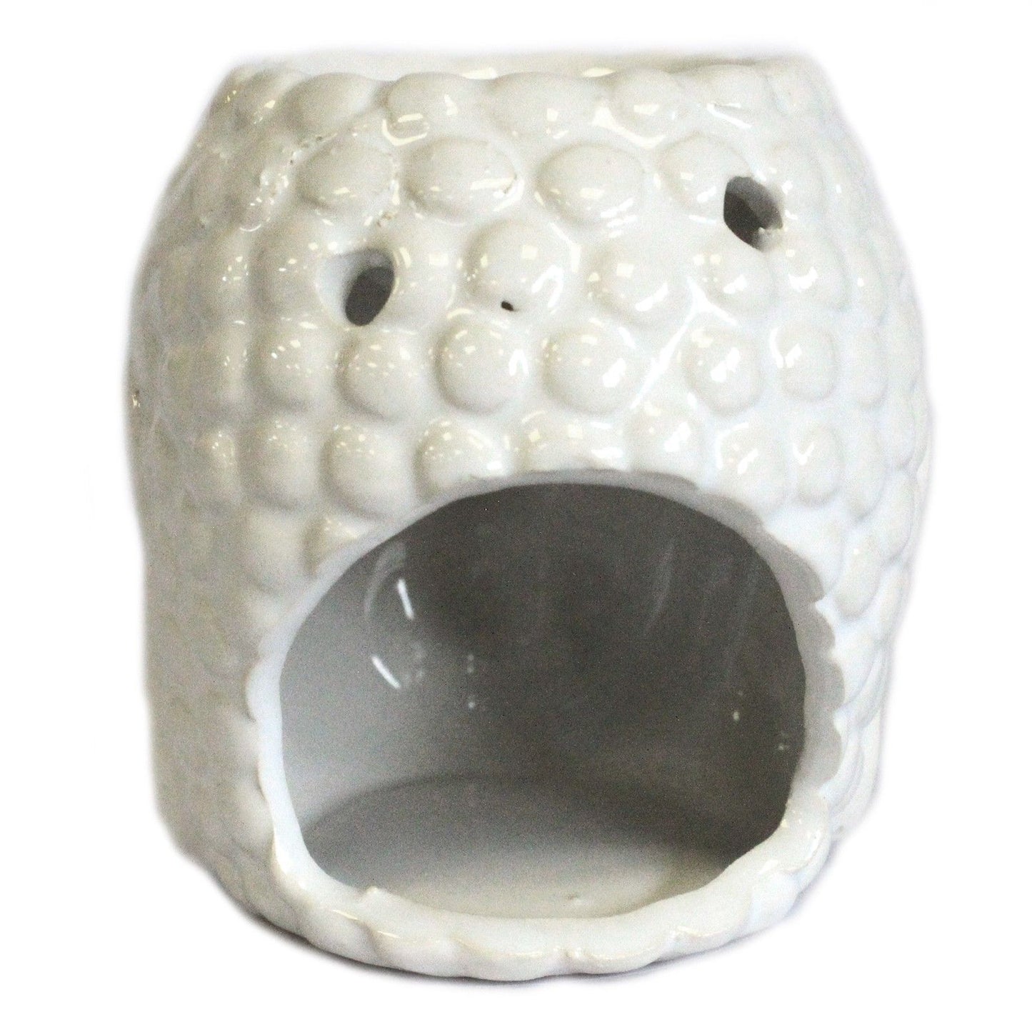 Serene Buddha Oil Burner – Gloss Glaze Cerami – detail view