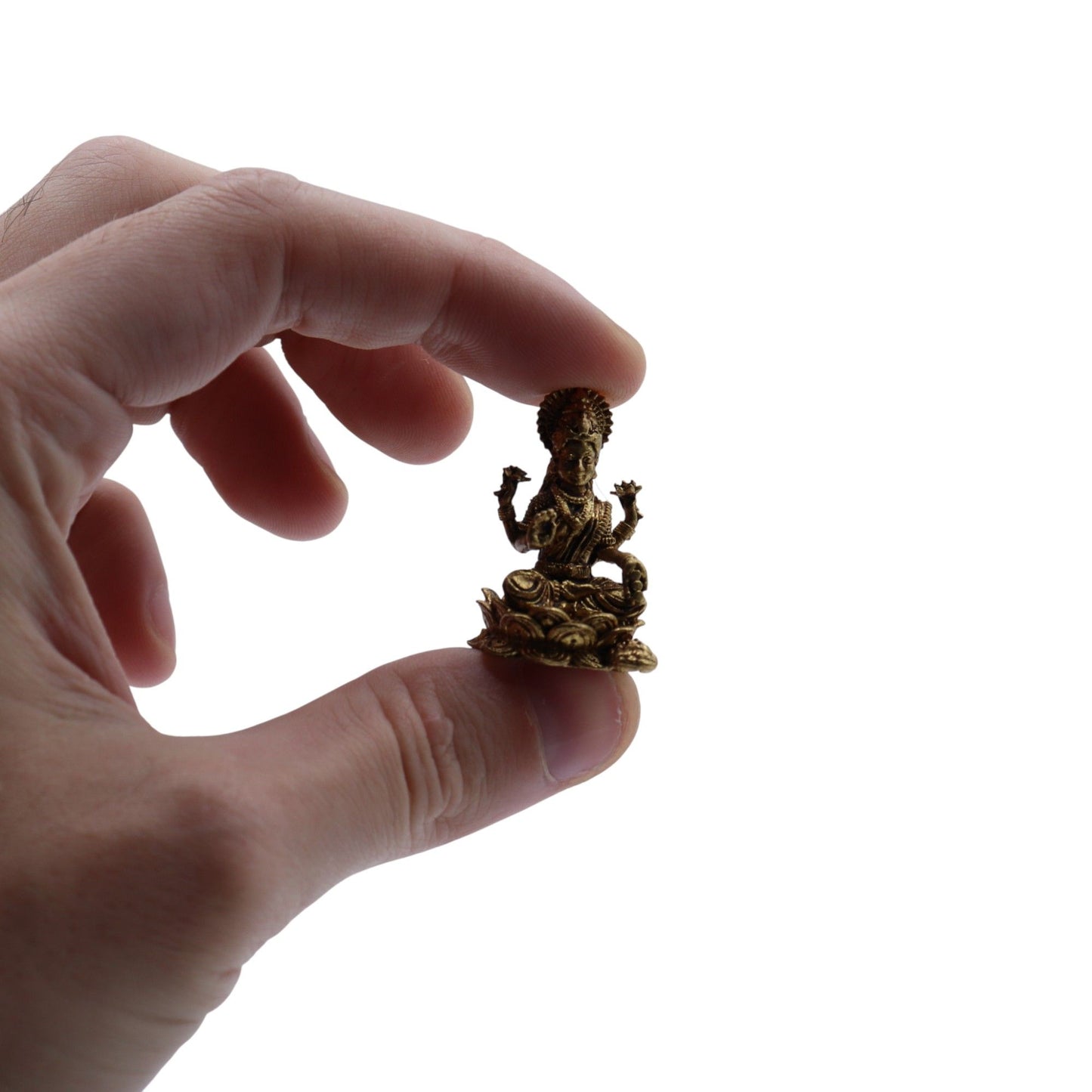 Sacred Prosperity Brass Laxmi Mini Statue – 30mm – lifestyle shot