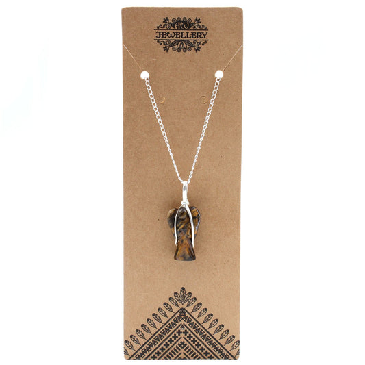 Gemstone Guardian Angel Pendant - Tiger Eye – detail view