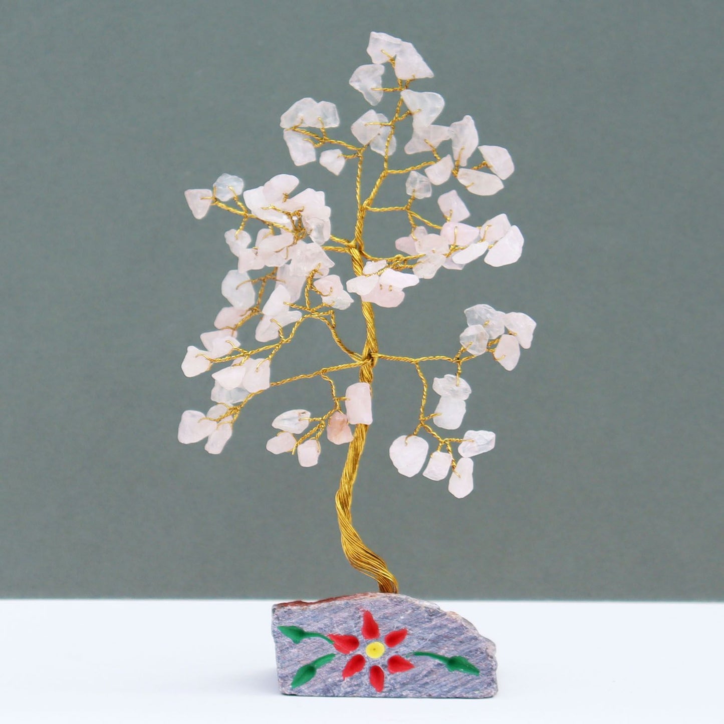 Indian Gemstone Trees Rose Quartz - 80 Stone – detail view