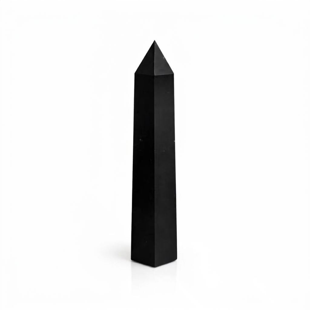 Gemstone Six Face Obelisk Point approx 17cm - Black Tourmaline – packaging