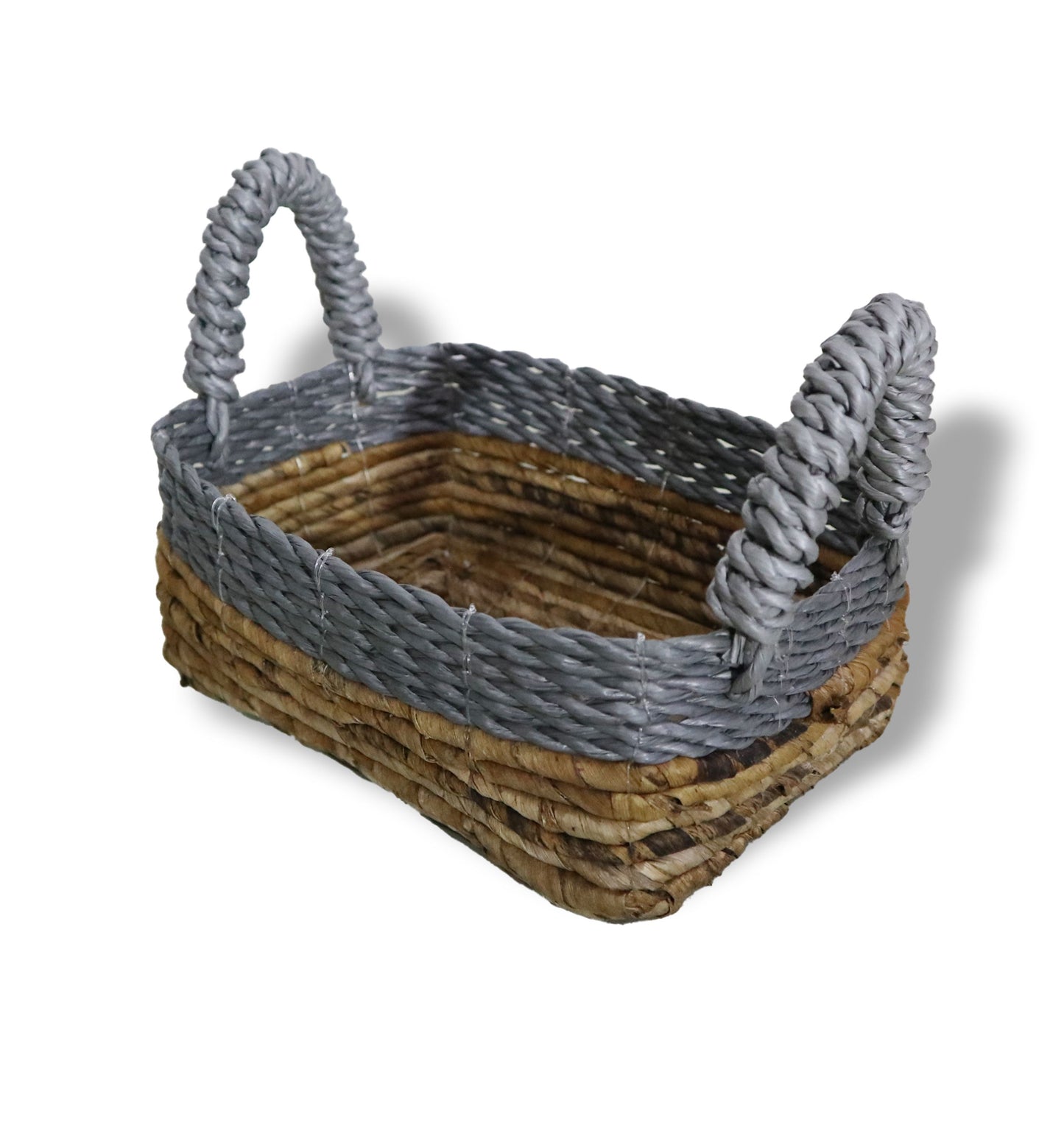 Handwoven Banana Leaf & Raffia Storage Baskets – Set of 3