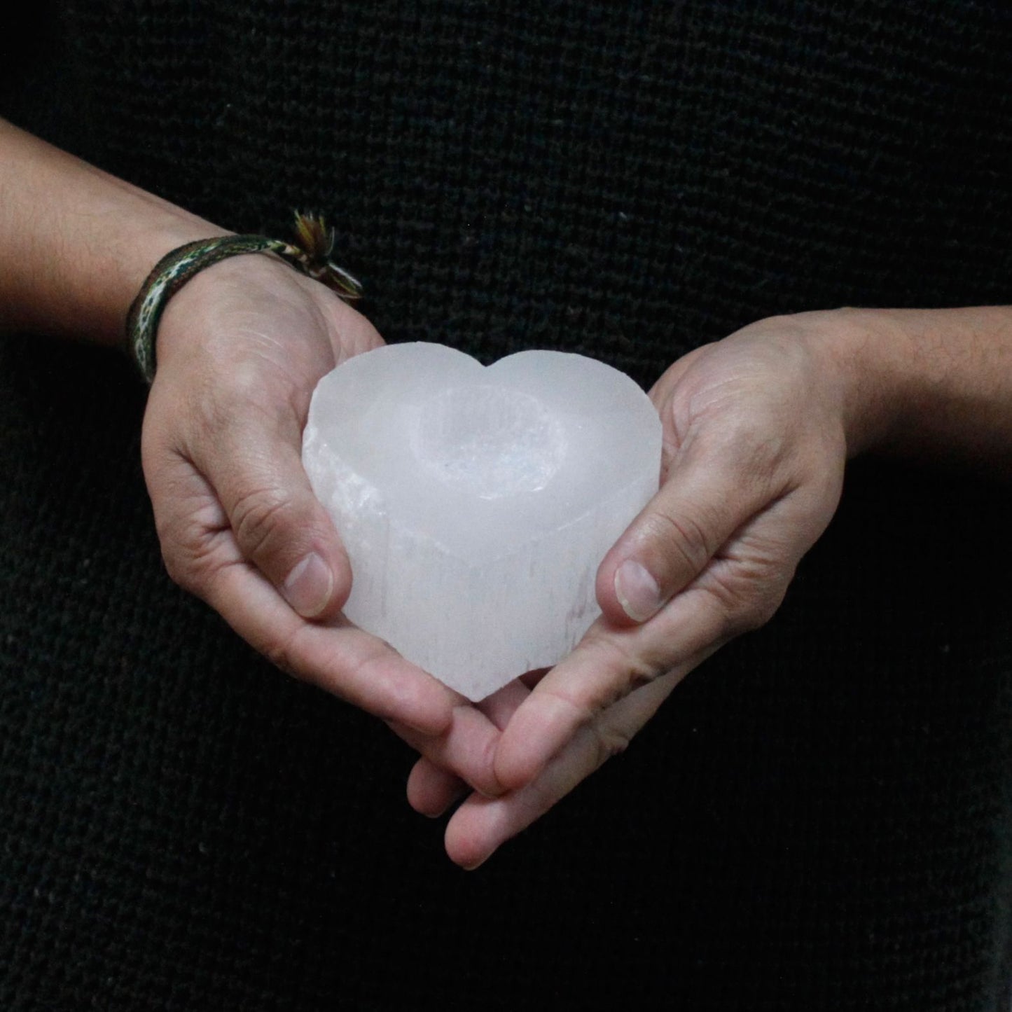 Selenite Heart Candle Holder – packaging