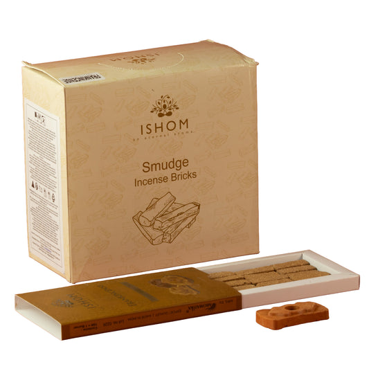 Frankincense Natural Incense Smudge Bricks, Pack of 15 with Burner