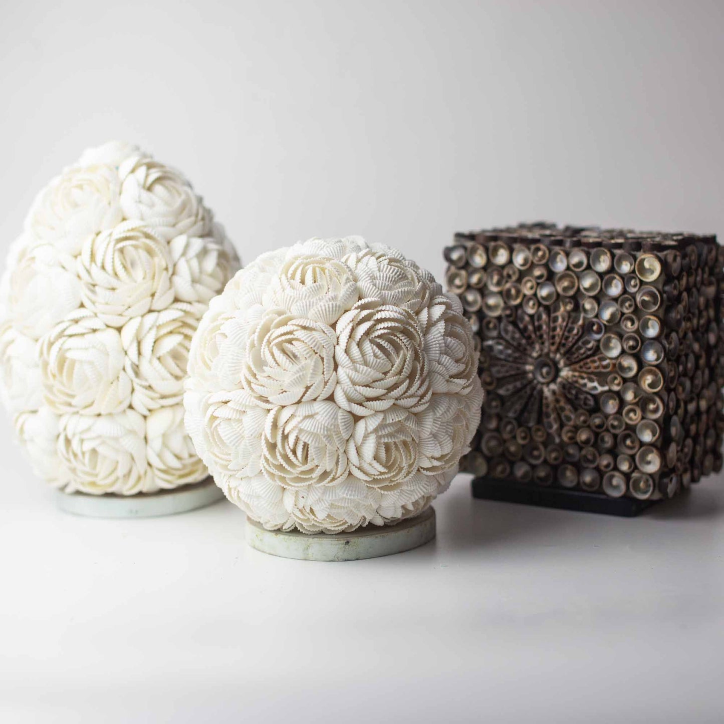 Coastal Rose Bloom Shell Lamp – Handcrafted Glow (15cm)