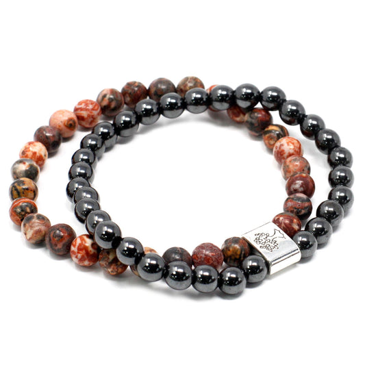 Magnetic Gemstone Bracelet - Leopard Skin – detail view