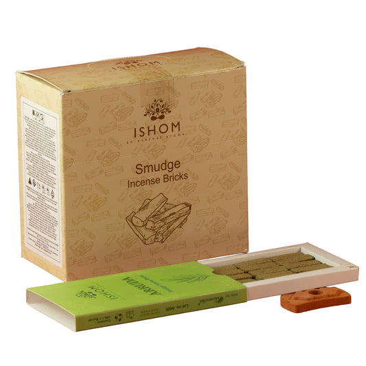 Arruda Natural Incense Smudge Bricks, Pack of 15 with Burner