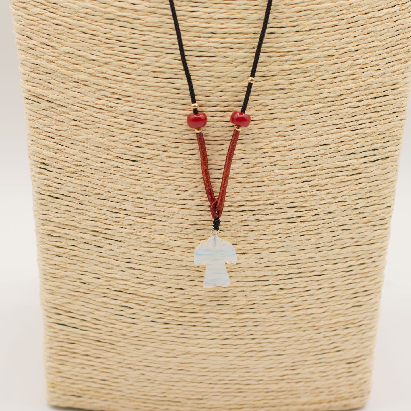 Cord Necklace Gemstone Pendant - Opalite Angel – packaging