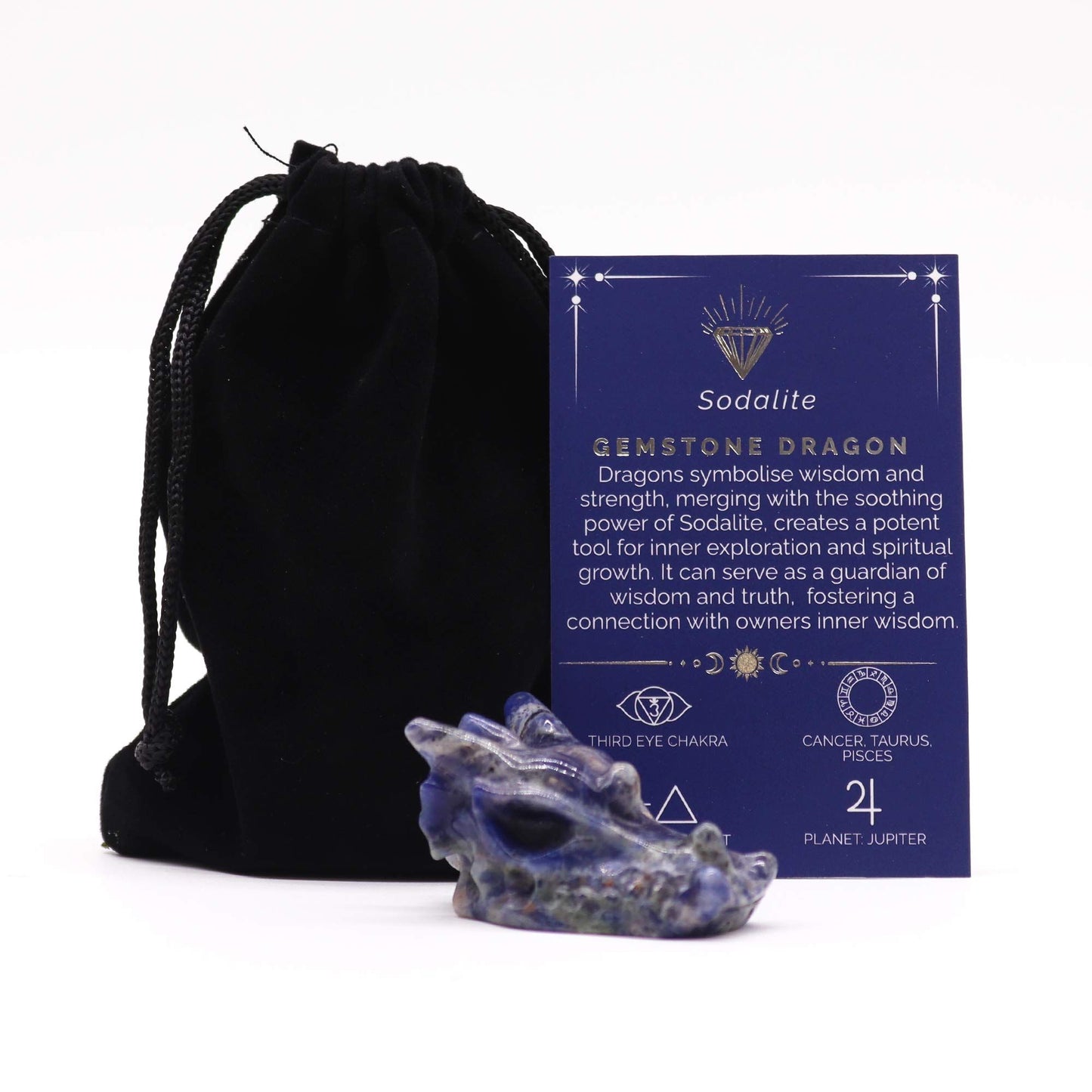 Gemstone Small Dragon Head- Sodalite | Auro & Co