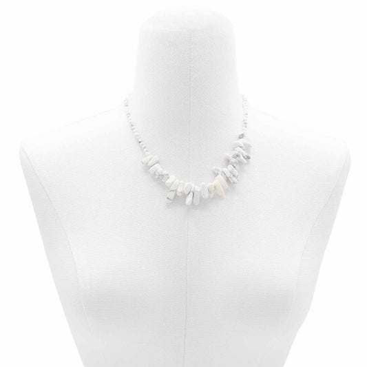 Longstone Gem Necklace - White Jasper – detail view