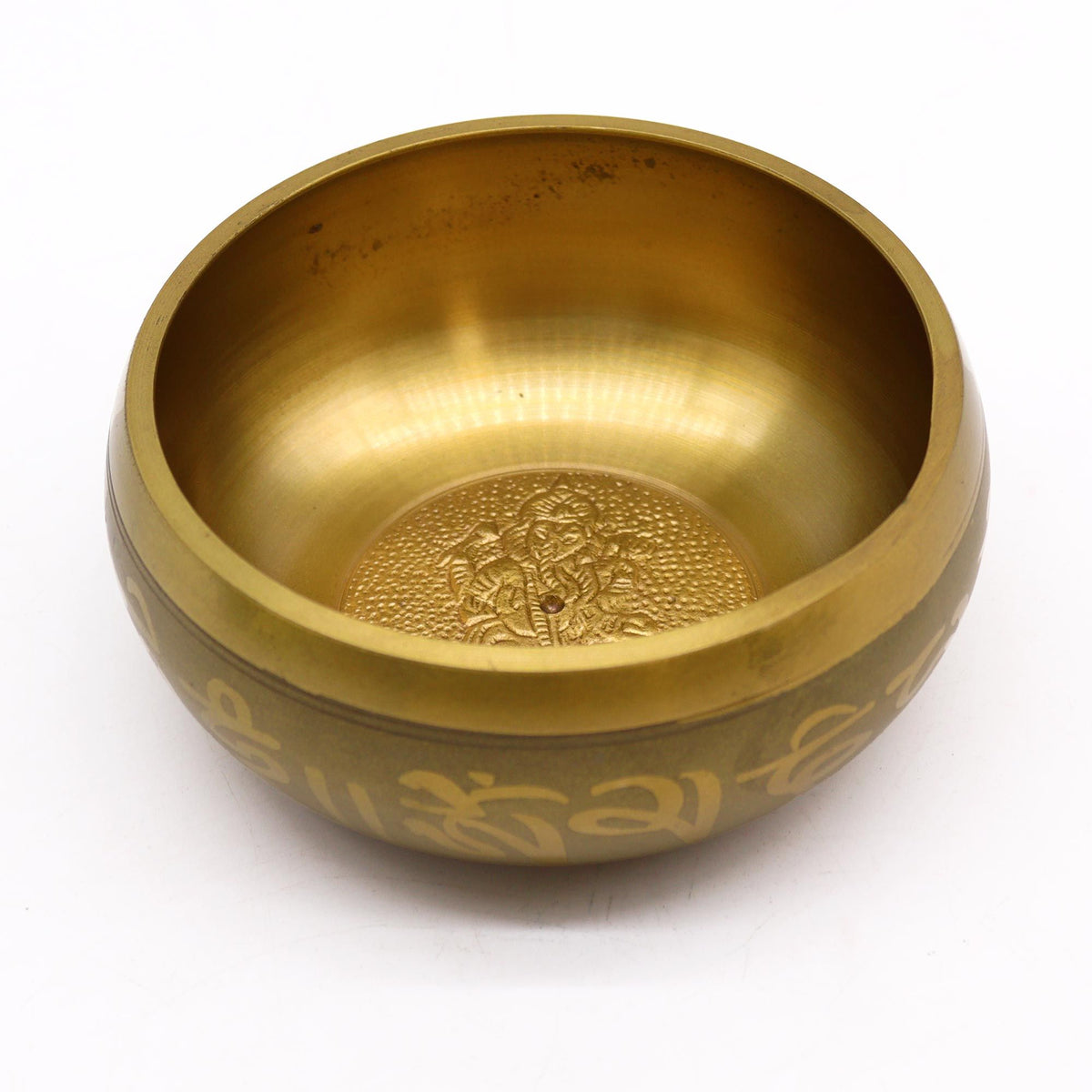 Ganesh Singing Bowl, Engraved Brass, 11cm