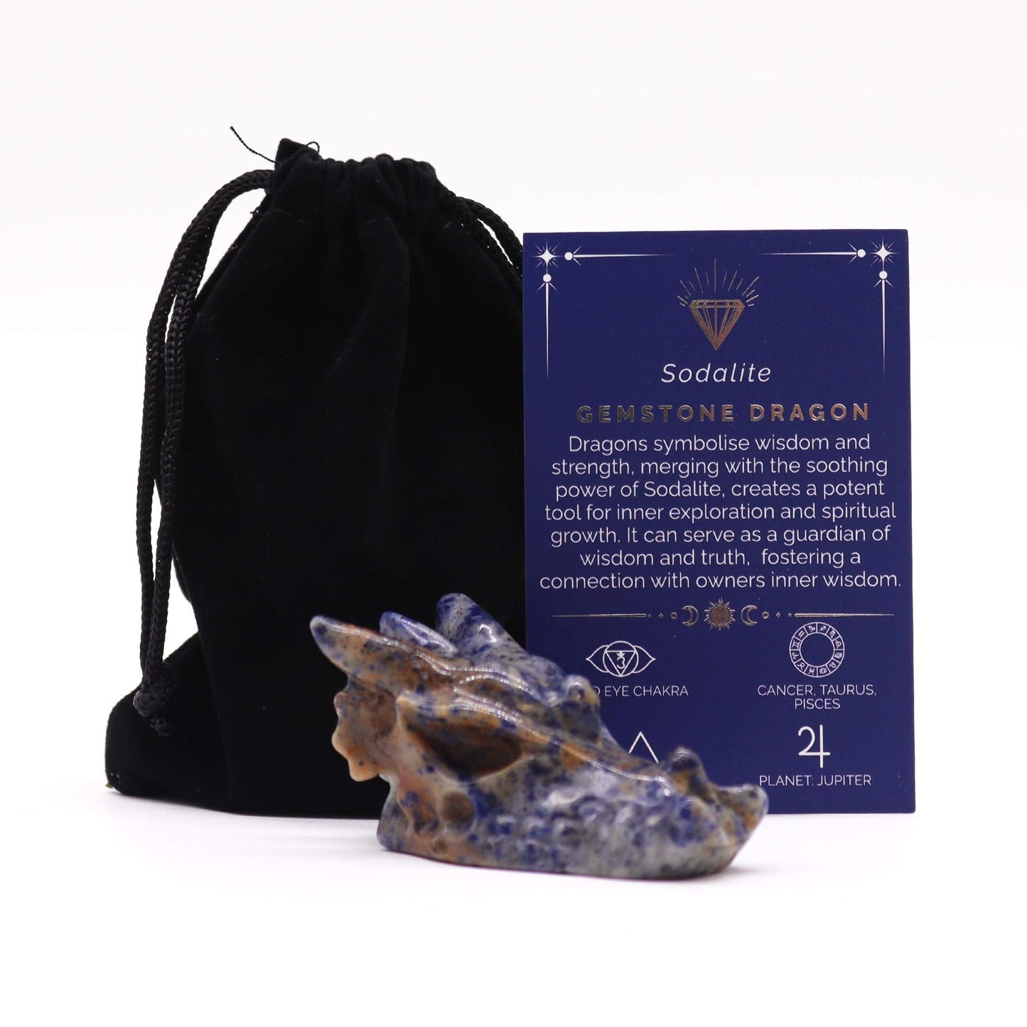 Gemstone Large Dragon Head- Sodalite | Auro & Co
