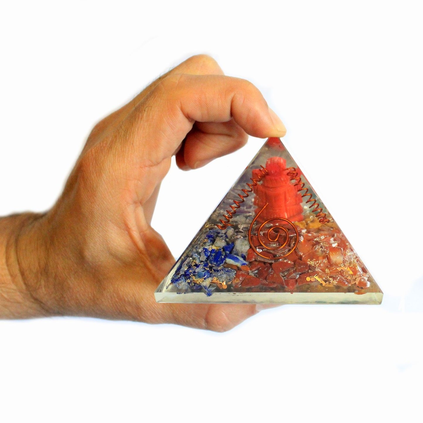 Lrg Orgonite Pyramid 70mm - Ganesh – detail view