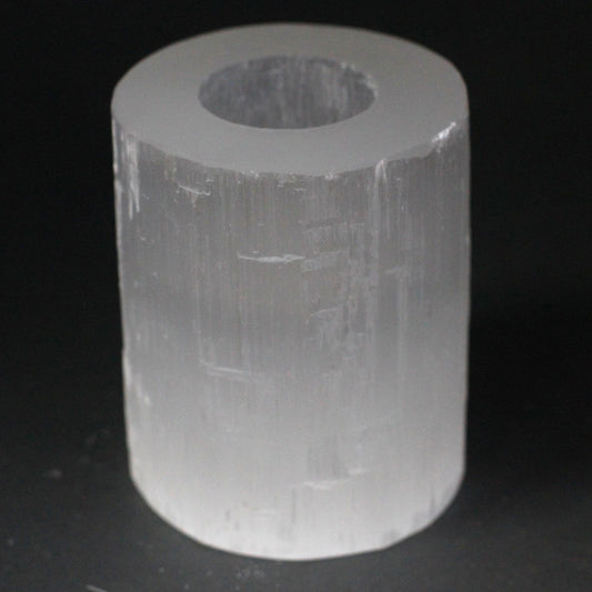 Selenite Cylinder Candle Holder - 10 cm | Auro & Co
