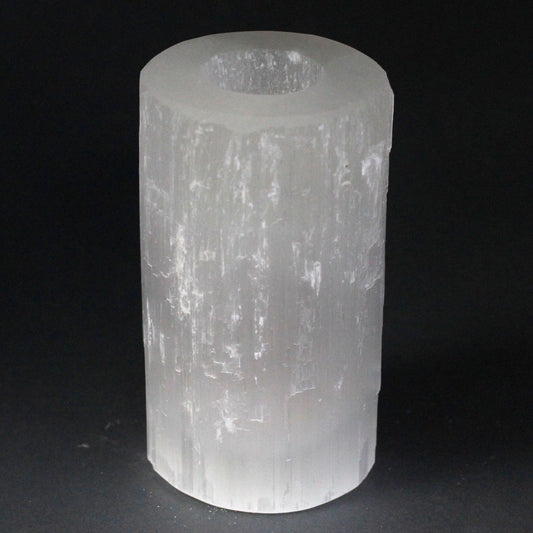 Selenite Cylinder Candle Holder - 15 cm | Auro & Co
