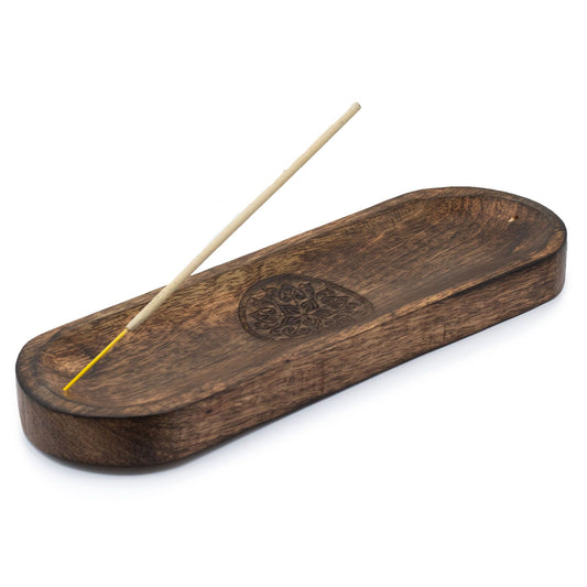 Mandala Mango Wood Incense Tray, 30x10cm