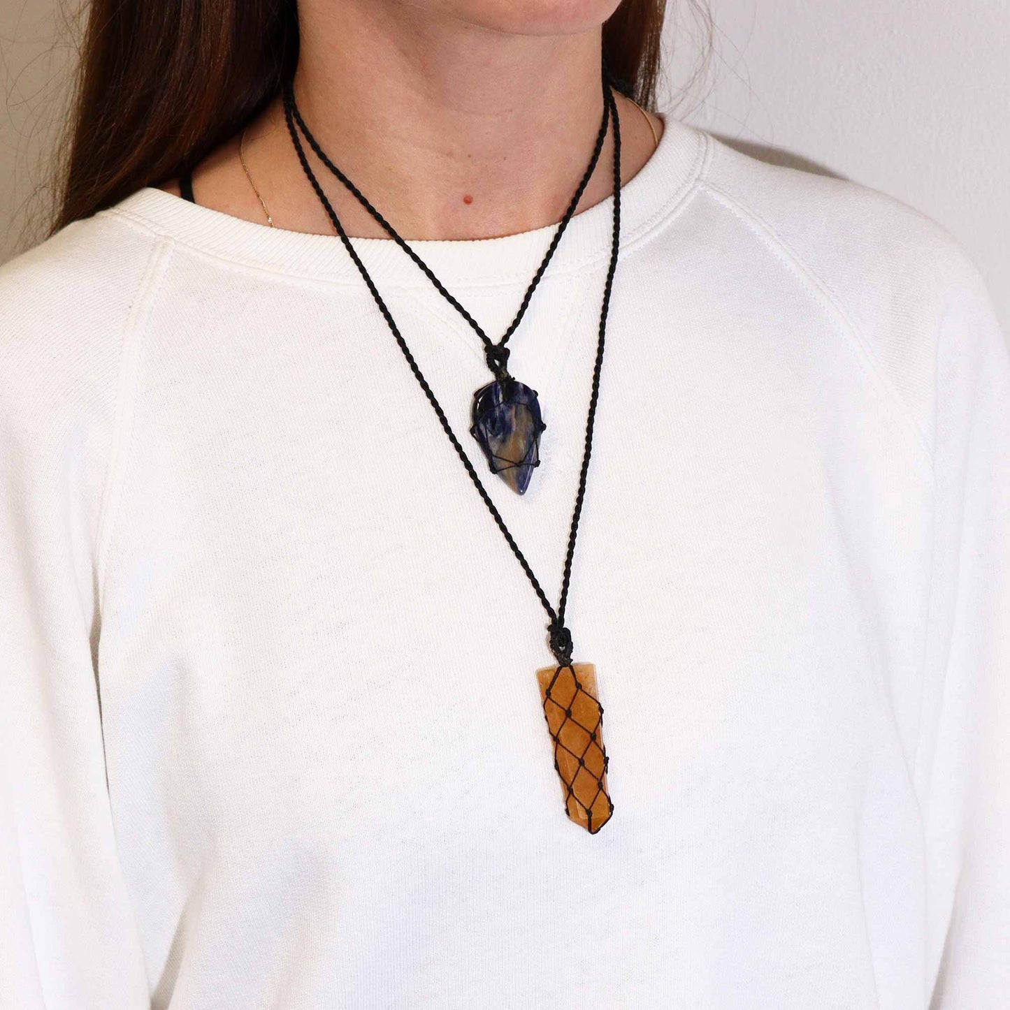 Laced Gemstone Flat Point Pendant - Golden Quartz – packaging