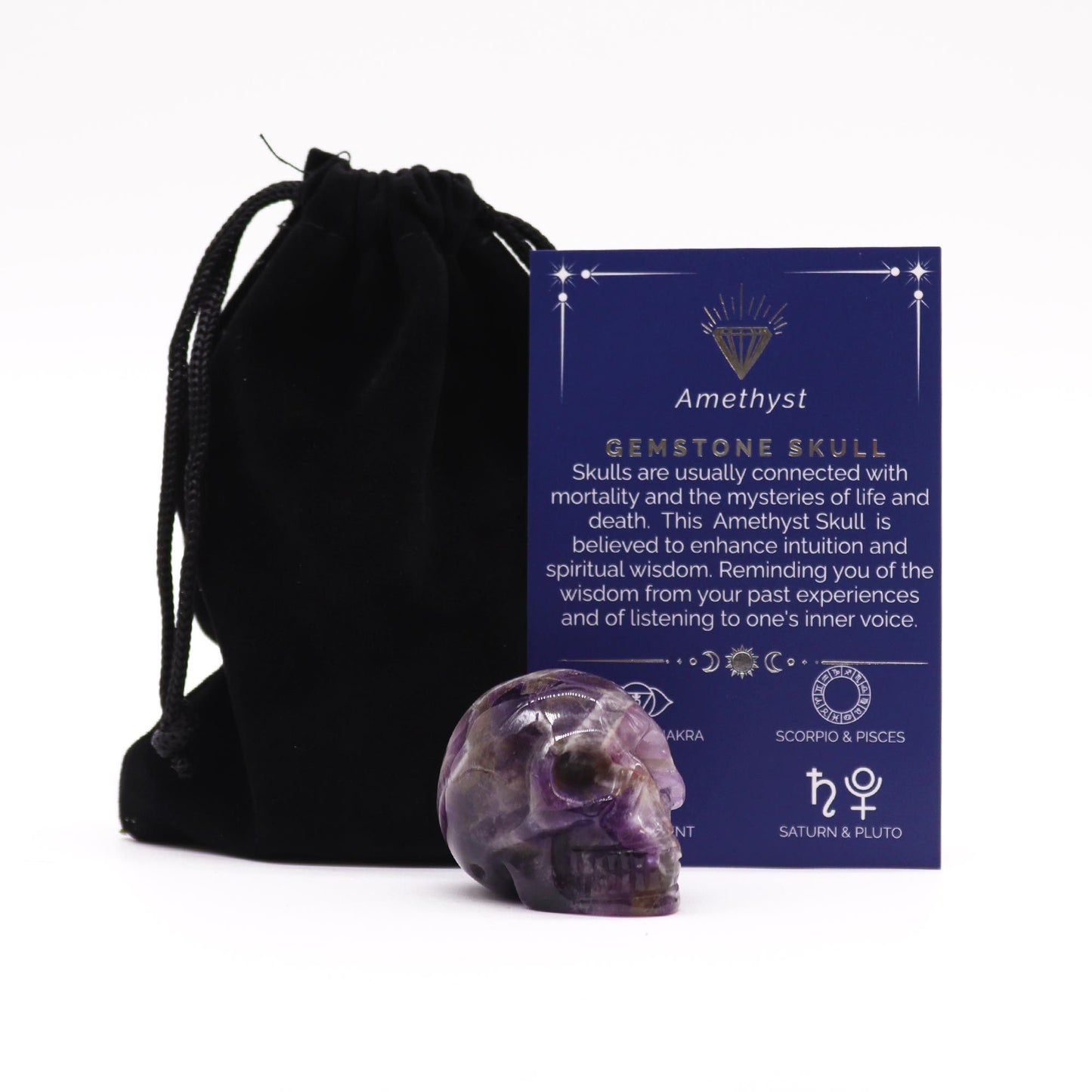 Gemstone Small Skull - Amethyst | Auro & Co
