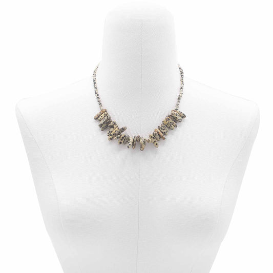 Longstone Gem Necklace - Dalmatian Stone – detail view