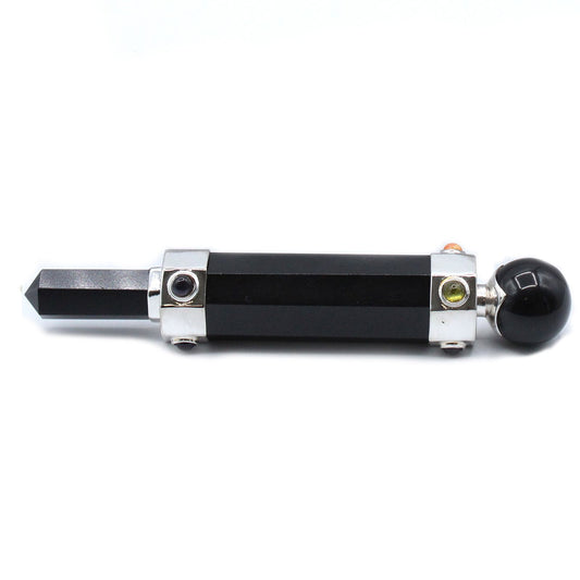 Hexagonal Crystal Healing Wand - 12cm - Black Agate | Auro & Co