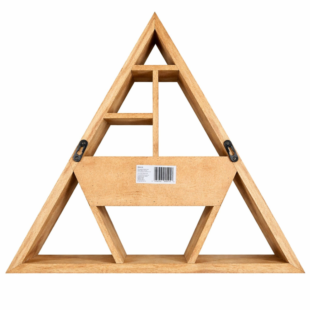 Moon Phase Triangle Wall Shelf with Drawer, Mango Wood