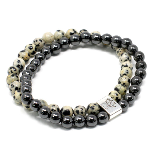 Magnetic Gemstone Bracelet - Dalmation Jasper – detail view
