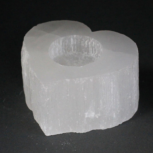 Selenite Heart Candle Holder | Auro & Co