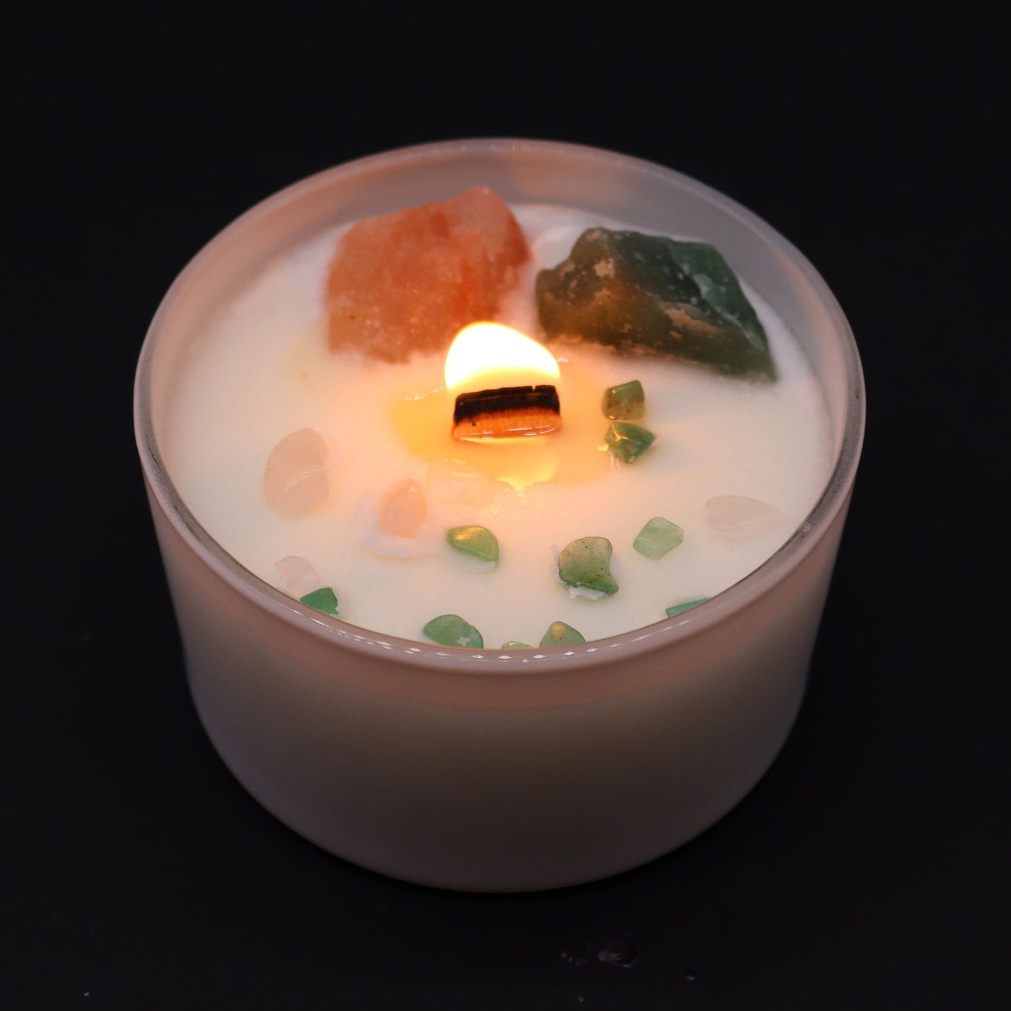 Heart Chakra Crystal Candle - Love & Harmony
