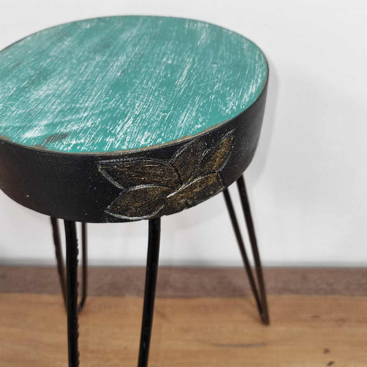 Plant Stand - Turquoise & Gold