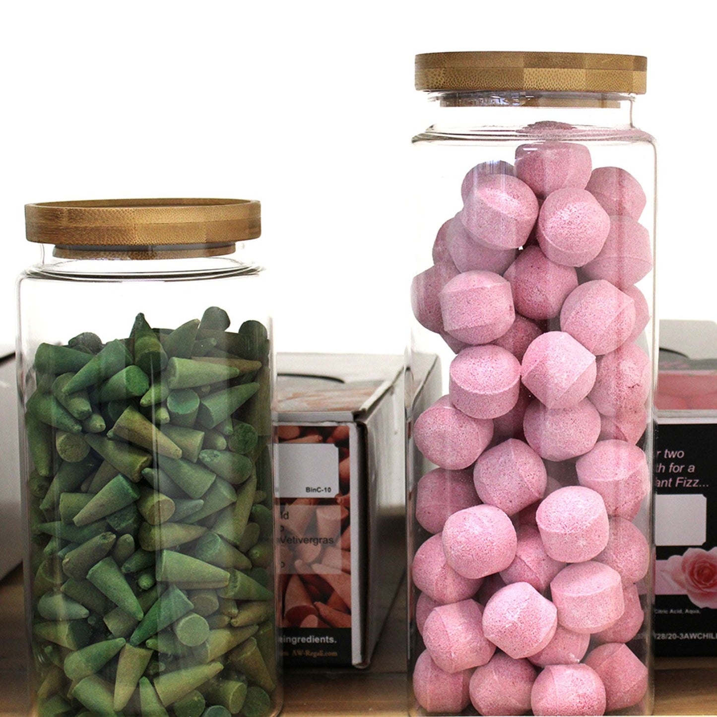 Minimalist Bamboo Seal Storage Jar – 25cm