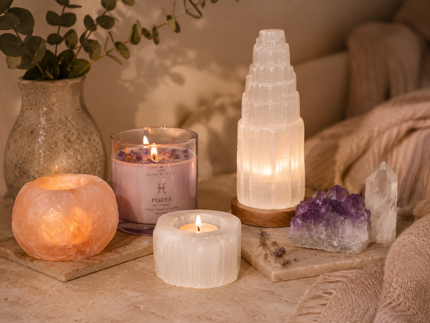Crystal Candles, Crystal Lamps & Candle Holders | Auro & Co