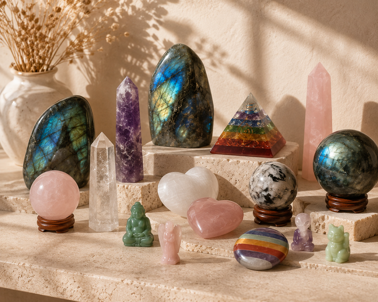 Crystal Shapes & Carvings | Hearts, Moons, Stars, Towers & Crystal Gifts | Auro & Co