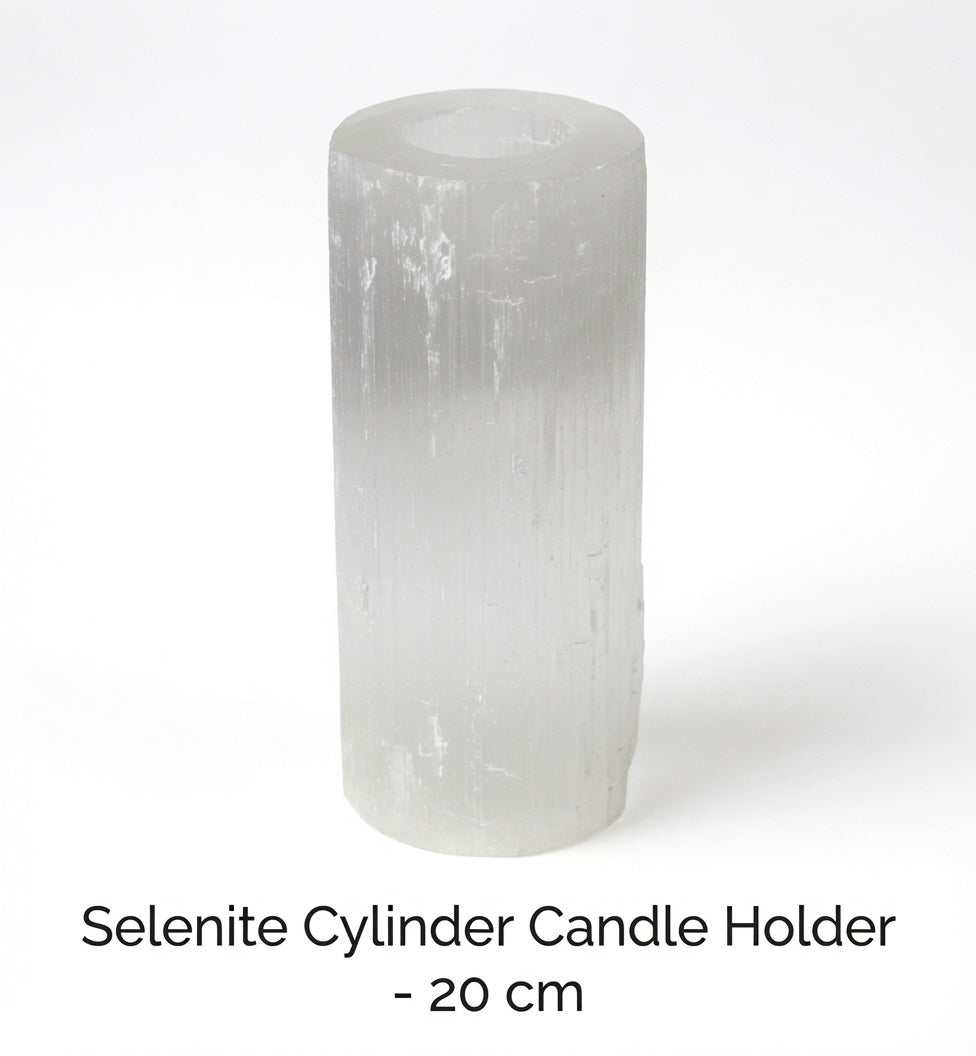 Selenite Cylinder Candle Holder 1