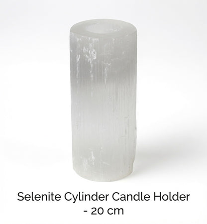 Selenite Cylinder Candle Holder 1