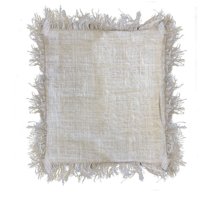 Linen Cushion Cover 60x60cm with fringe