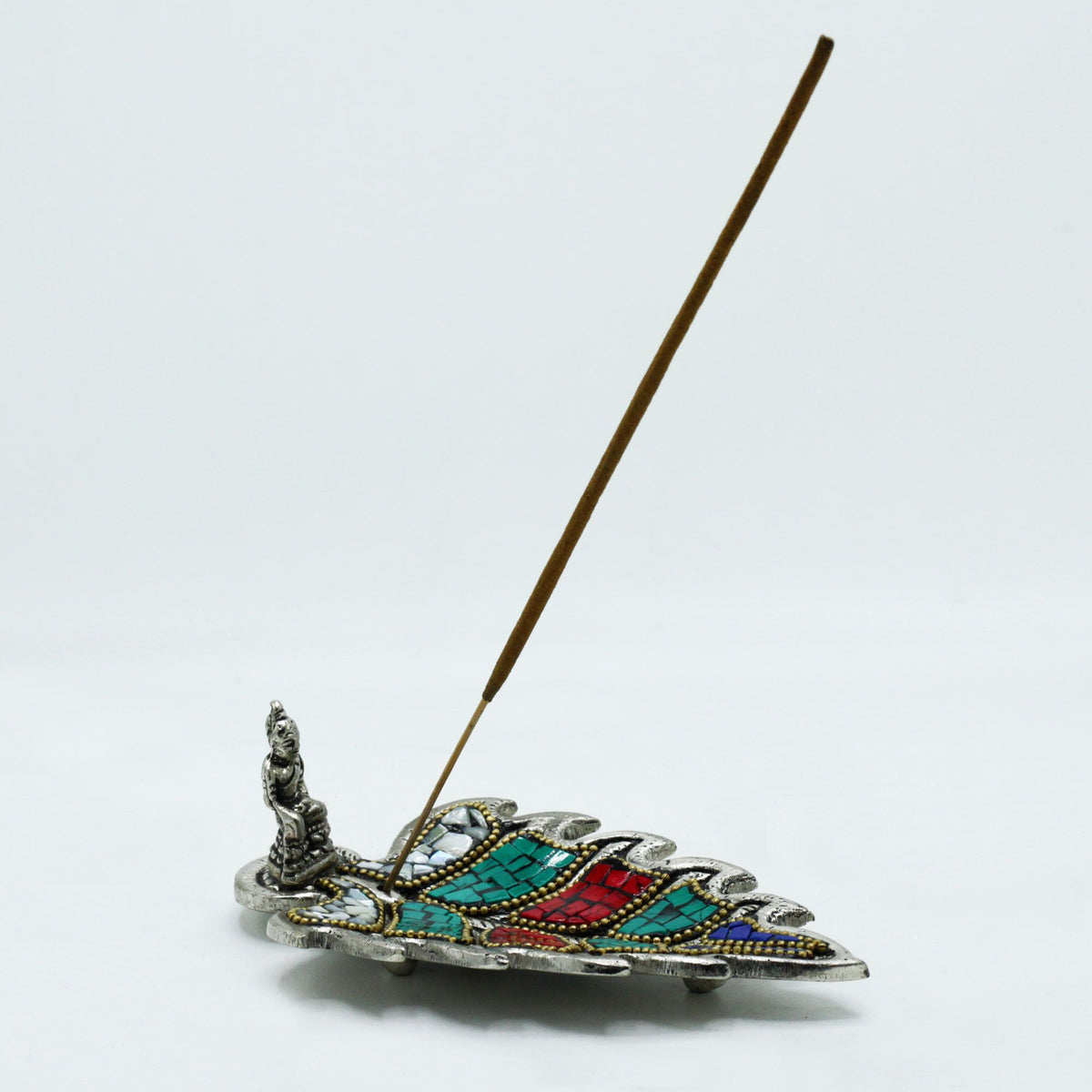 Buddha Ceramic Mosaic Incense Holder - Leaf
