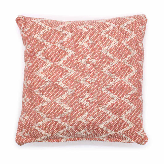 Coral Sunrise Jagged Pattern Cushion Cover – 40x40 cm