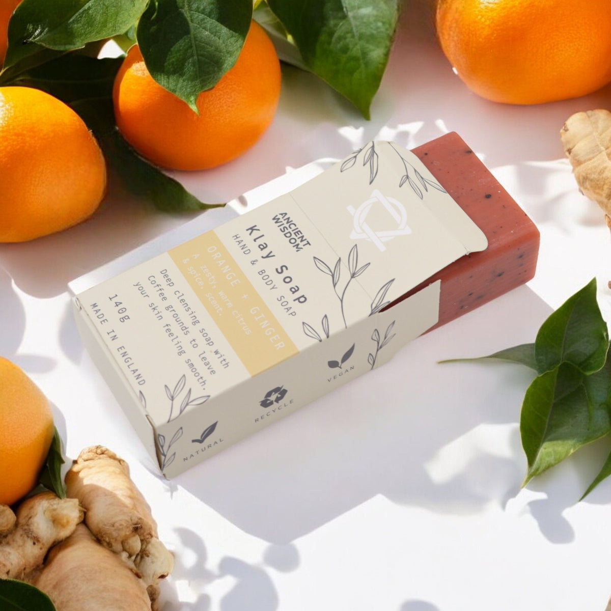 Orange & Ginger Klay Soap, Clay and Coffee Bar