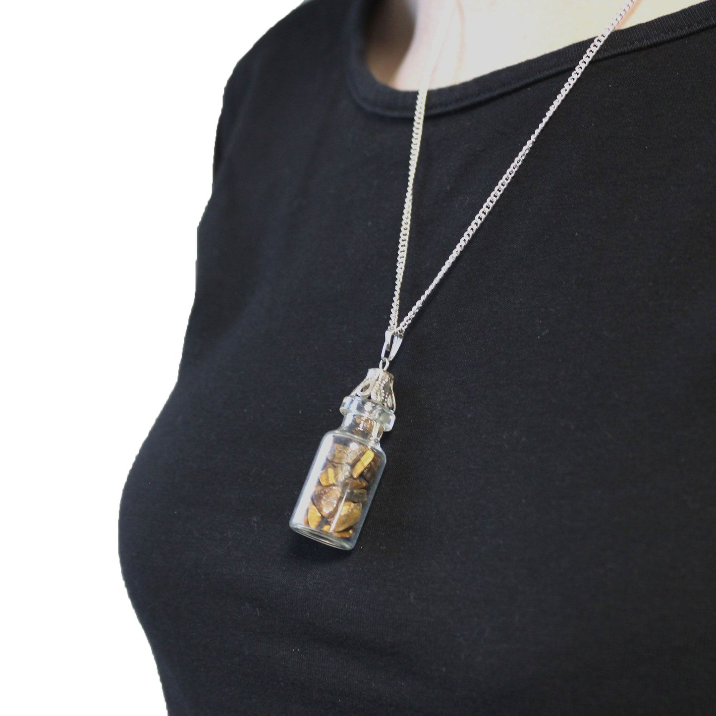 Bottled Gemstones Necklace - Tiger Eye – lifestyle shot