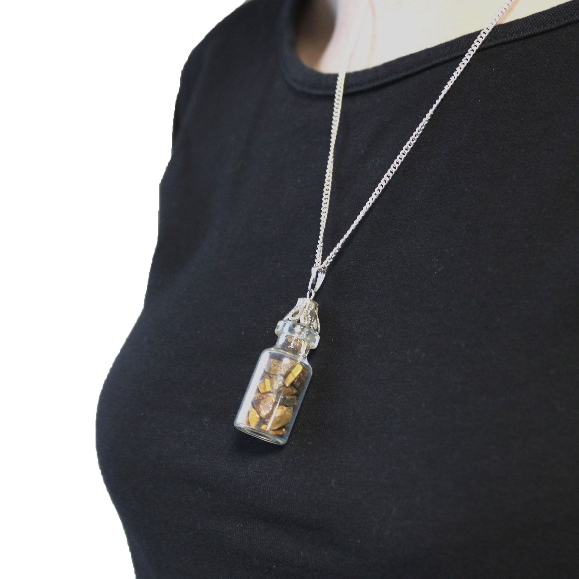 Bottled Gemstones Necklace - Tiger Eye – lifestyle shot