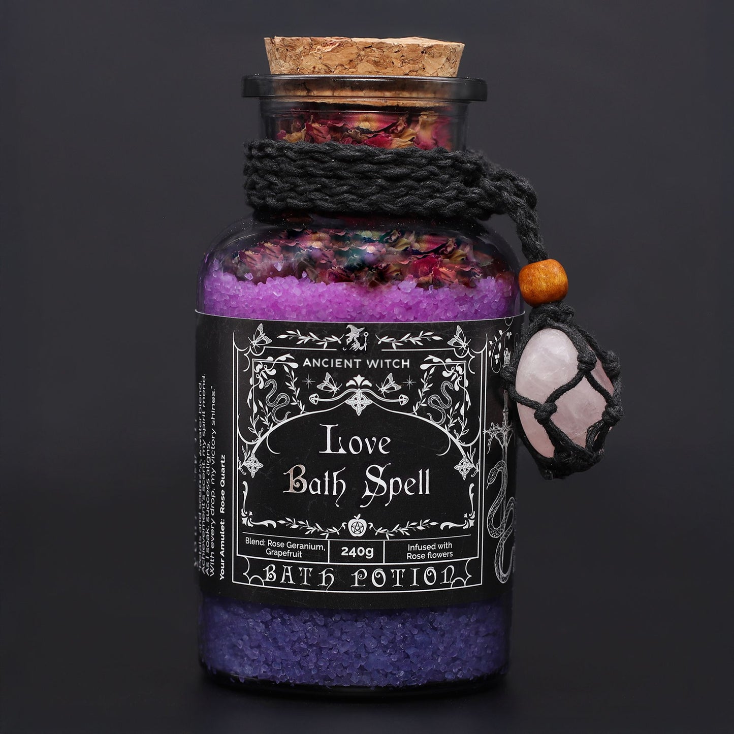 Ancient Witch Love Bath Spell Potion – Rose Quartz Ritual Bath (240g) – product image 10