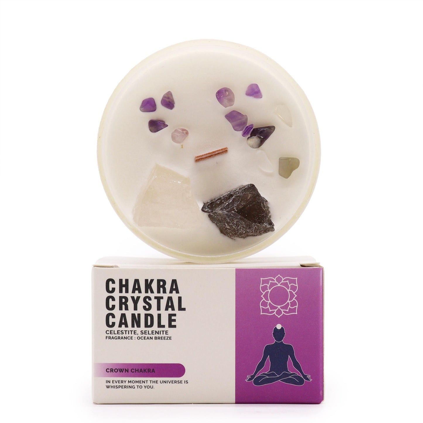 Crown Chakra Crystal Candle - Divine Light