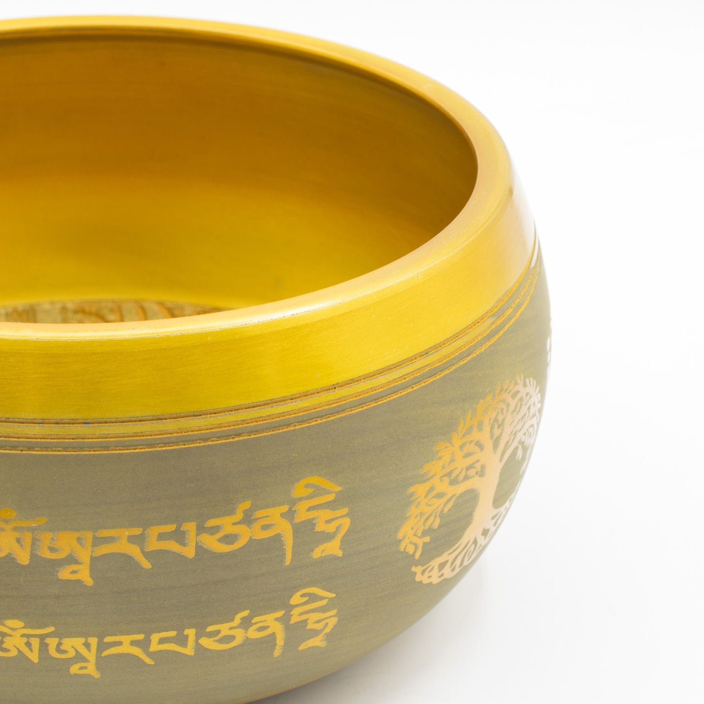 Large Aluminum Singing Bowl - Buddha Tree of Life - Copper Colour (19cm) – lifestyle shot