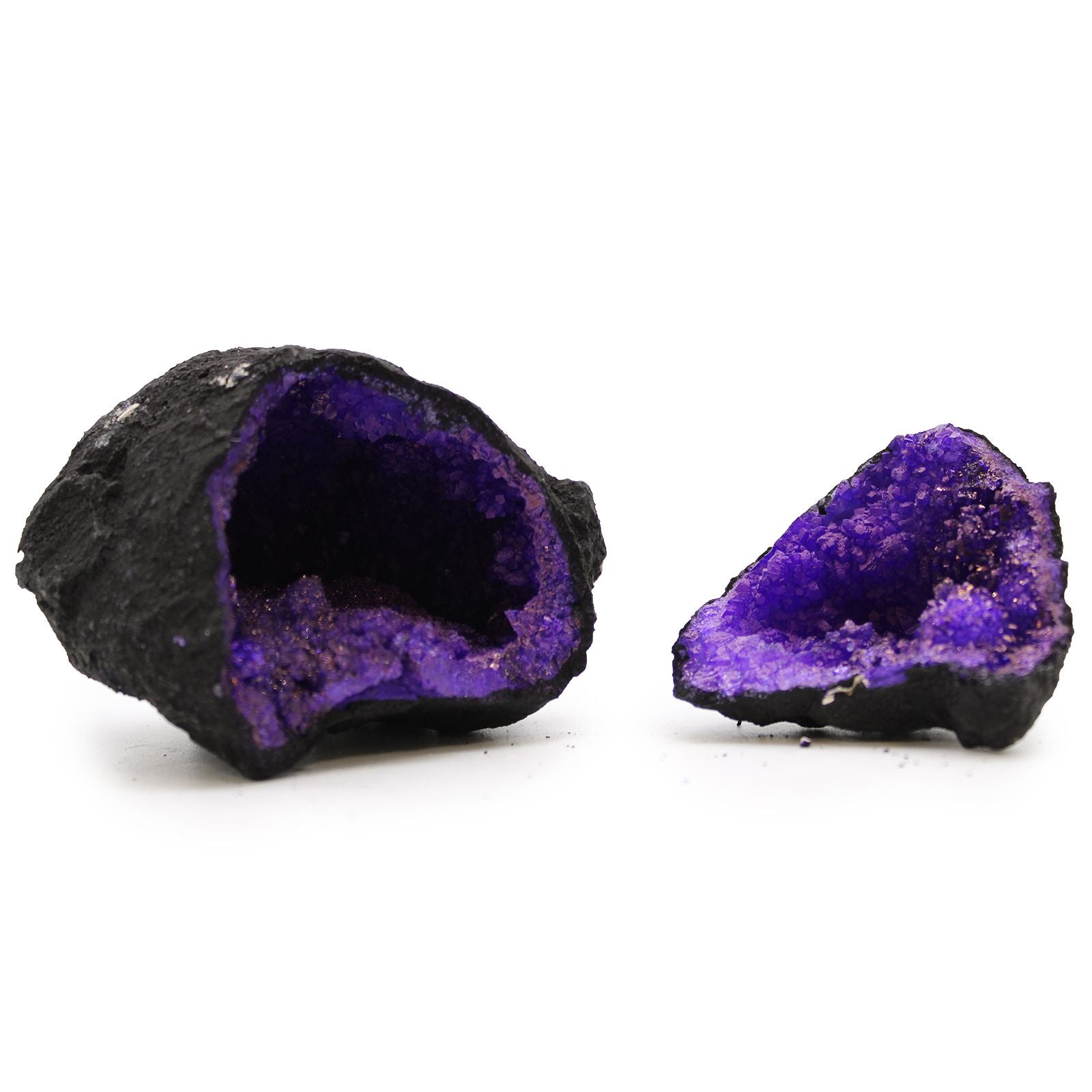 Coloured Calsite Geodes - Black Rock - Purple | Auro & Co